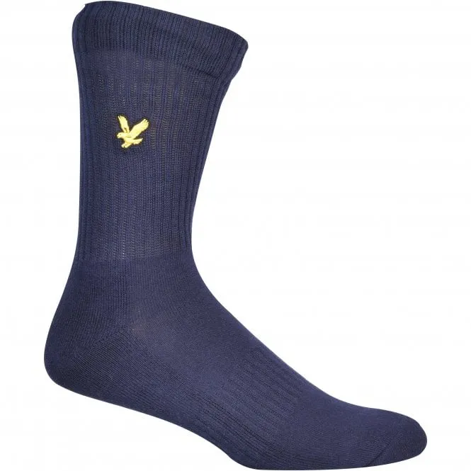 5-Pack Golden Eagle Logo Sports Socks, Black/Grey/White/Navy