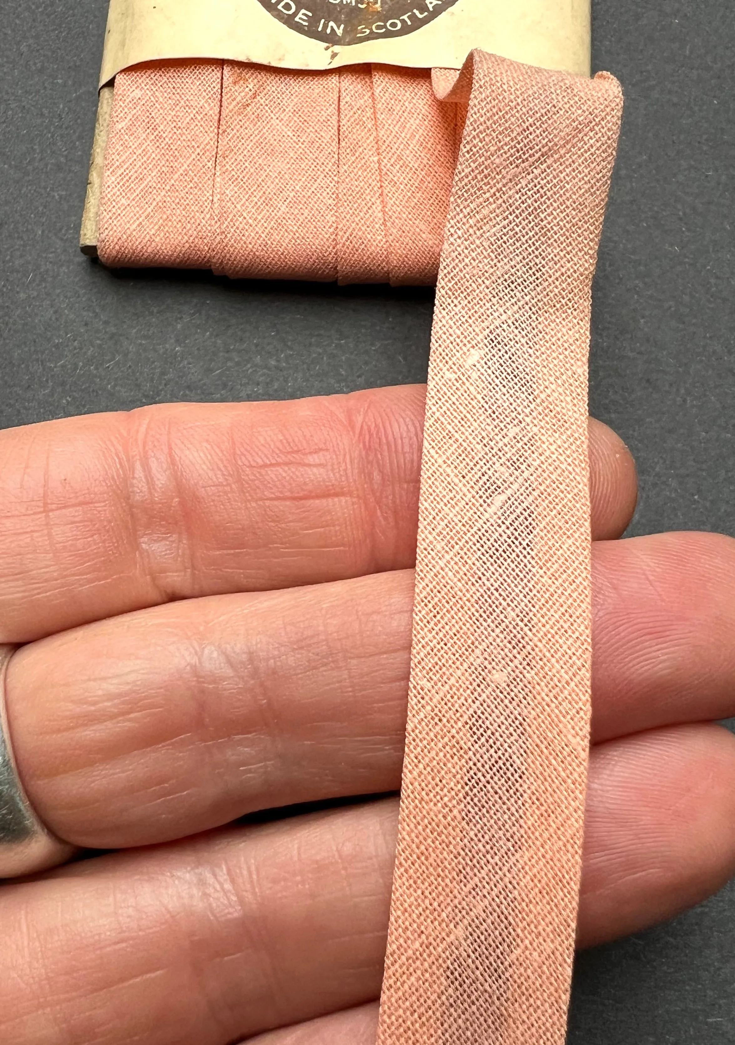 6yds The OVERALL Apricot Pink Bias Tape
