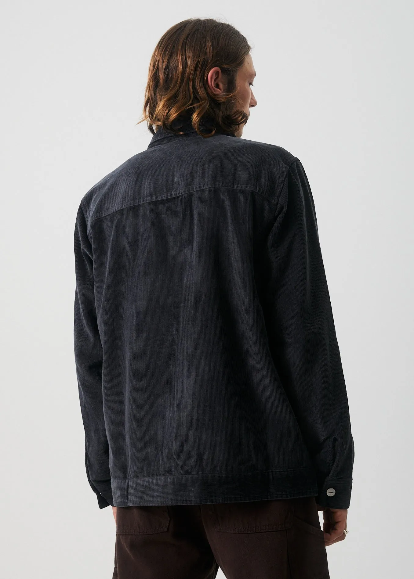 AFENDS Mens Mass - Hemp Corduroy Coach Jacket - Raven