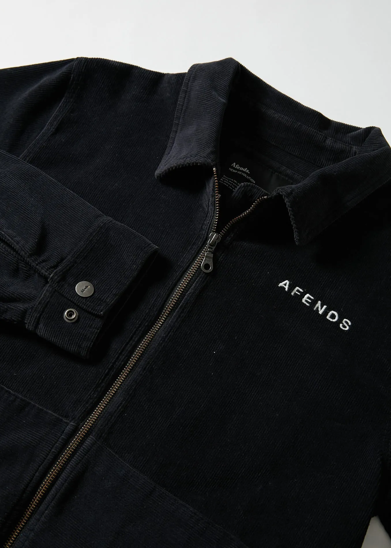AFENDS Mens Mass - Hemp Corduroy Coach Jacket - Raven