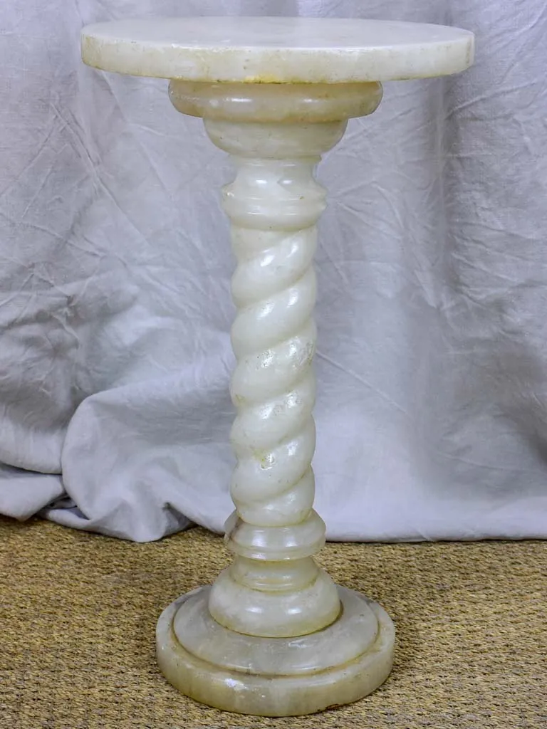 Antique Alabaster pedestal - round