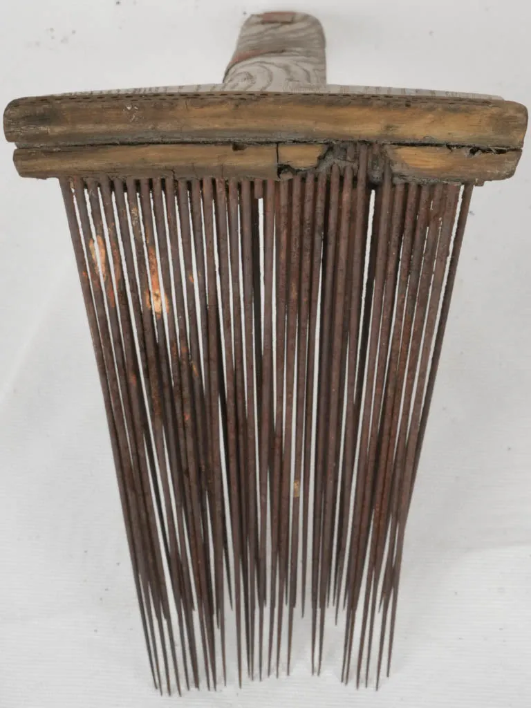 Antique French hemp comb / carder 11"