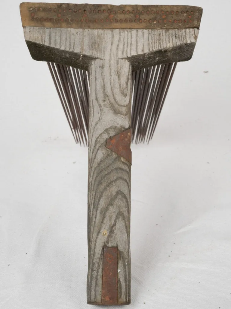 Antique French hemp comb / carder 11"
