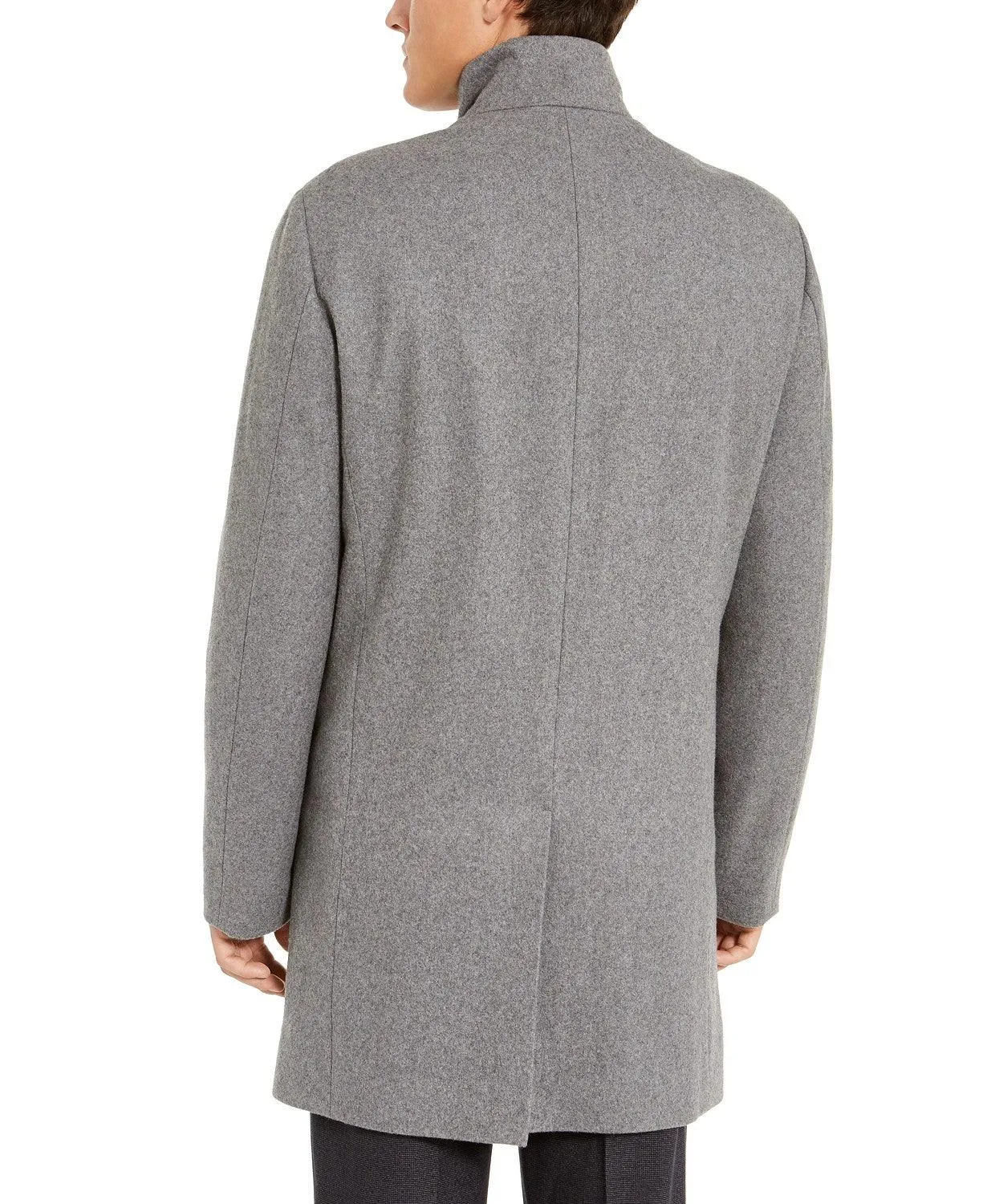 Calvin Klein Mens Slim fit Overcoat Coat 44 R Grey Solid
