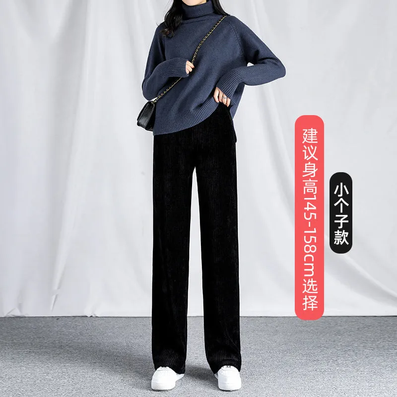 Chenille corduroy wide-leg pants