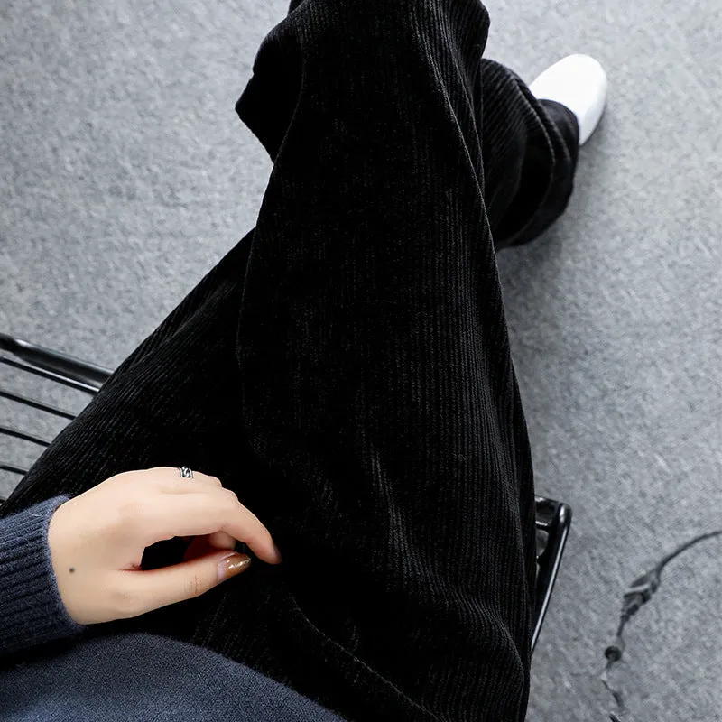 Chenille corduroy wide-leg pants