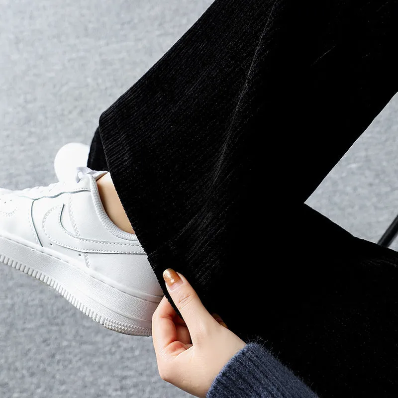 Chenille corduroy wide-leg pants