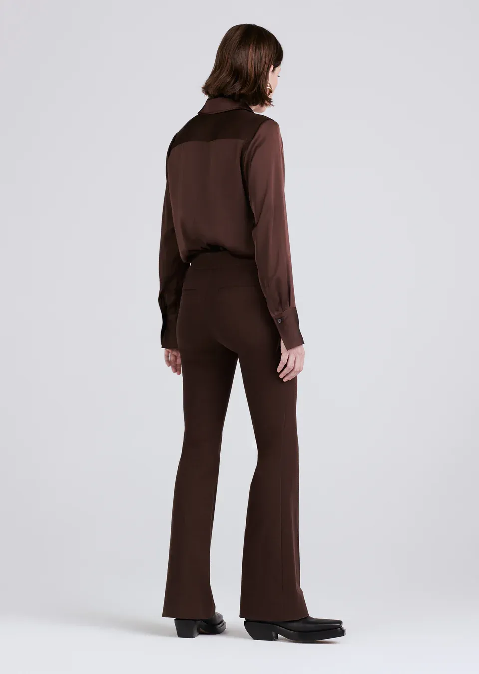 Derek Lam 10 Crosby - Crosby Flare Trouser in Chocolate
