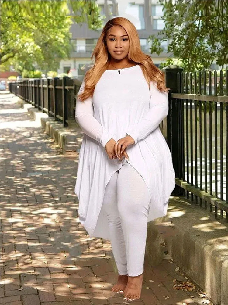 Dollish Chic Office Long Sleeve Shirt & Leggings