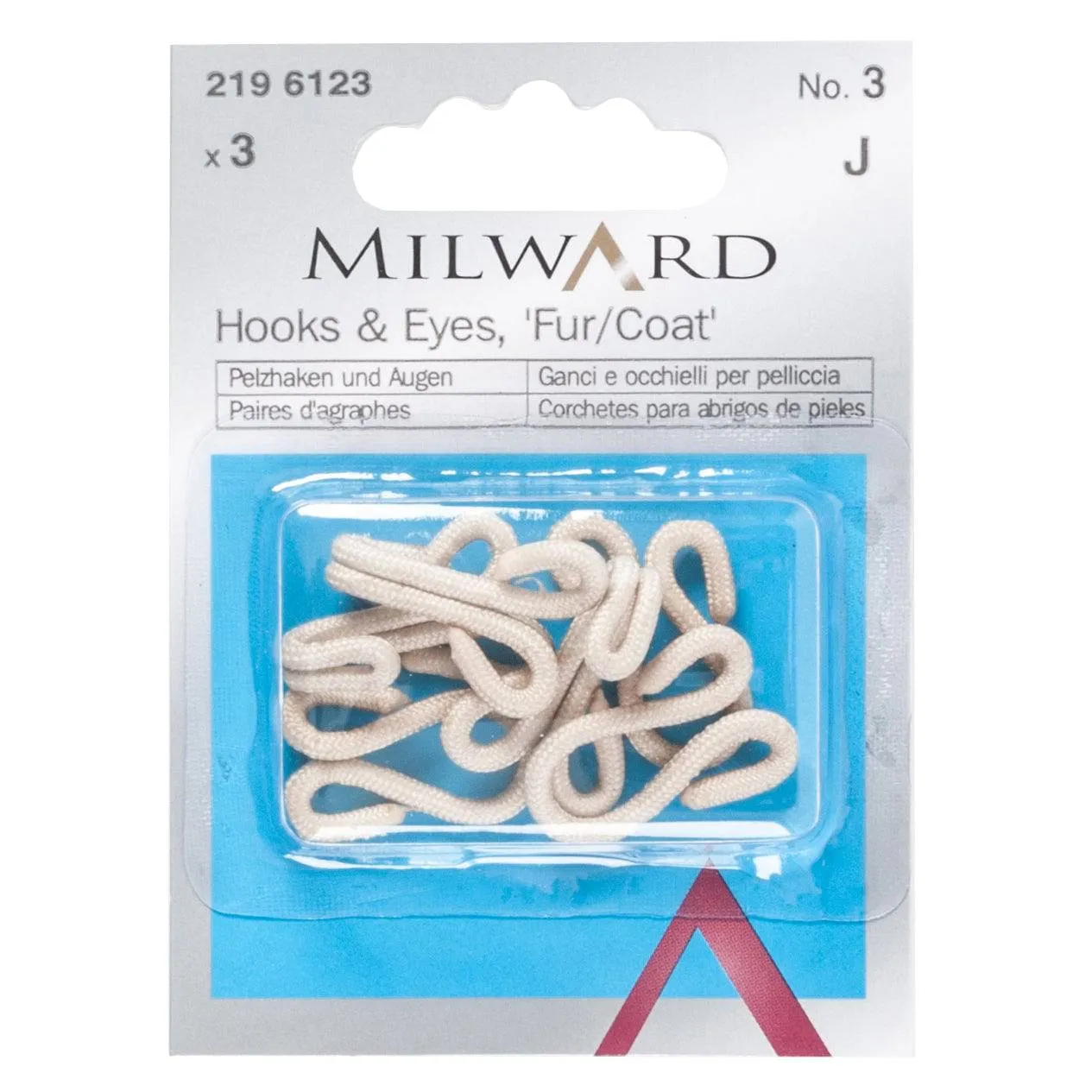 Hooks and Eyes For Fur/Coats: Size 3