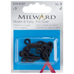Hooks and Eyes For Fur/Coats: Size 3