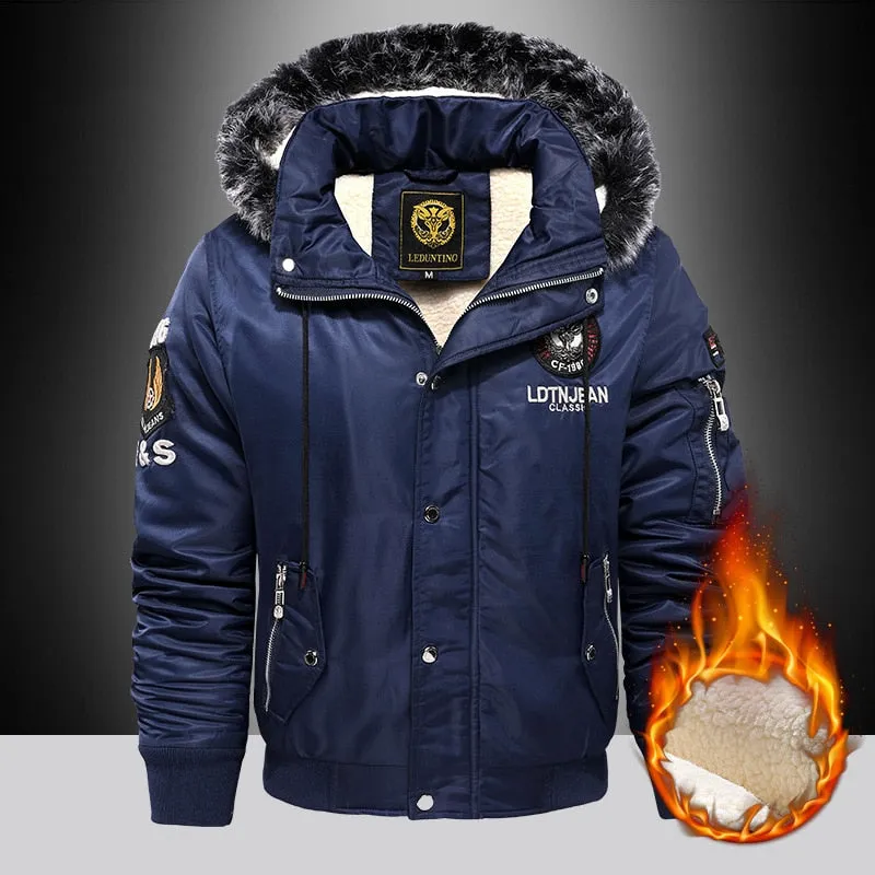 Ilooove 2023 Winter Outdoor Casual Down Parkas Coat Oversize Plus Velvet Thick Brand Keep Warm Men's Black Red Padded Oversized Jacket