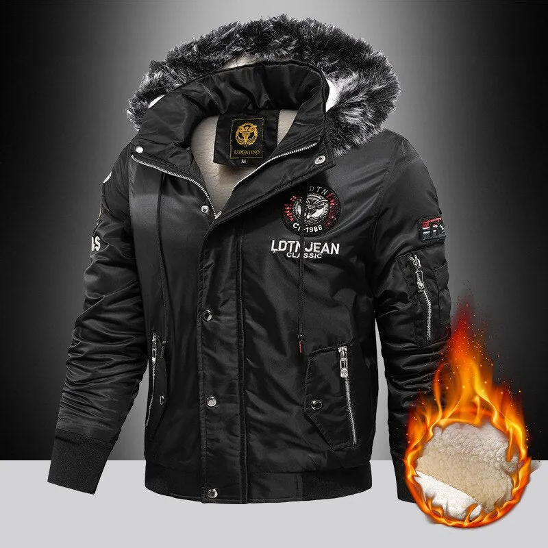 Ilooove 2023 Winter Outdoor Casual Down Parkas Coat Oversize Plus Velvet Thick Brand Keep Warm Men's Black Red Padded Oversized Jacket