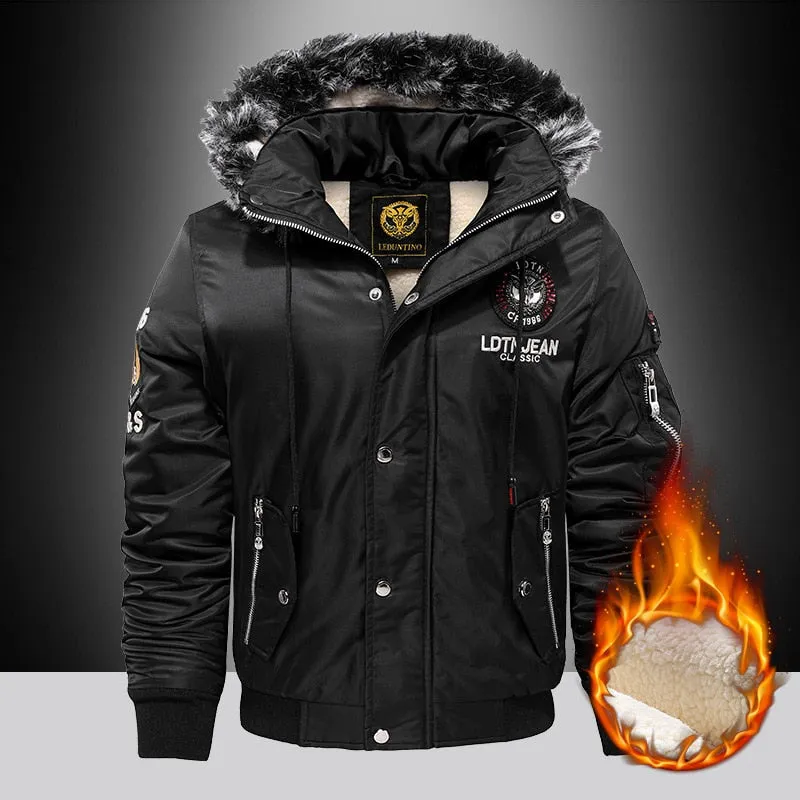 Ilooove 2023 Winter Outdoor Casual Down Parkas Coat Oversize Plus Velvet Thick Brand Keep Warm Men's Black Red Padded Oversized Jacket