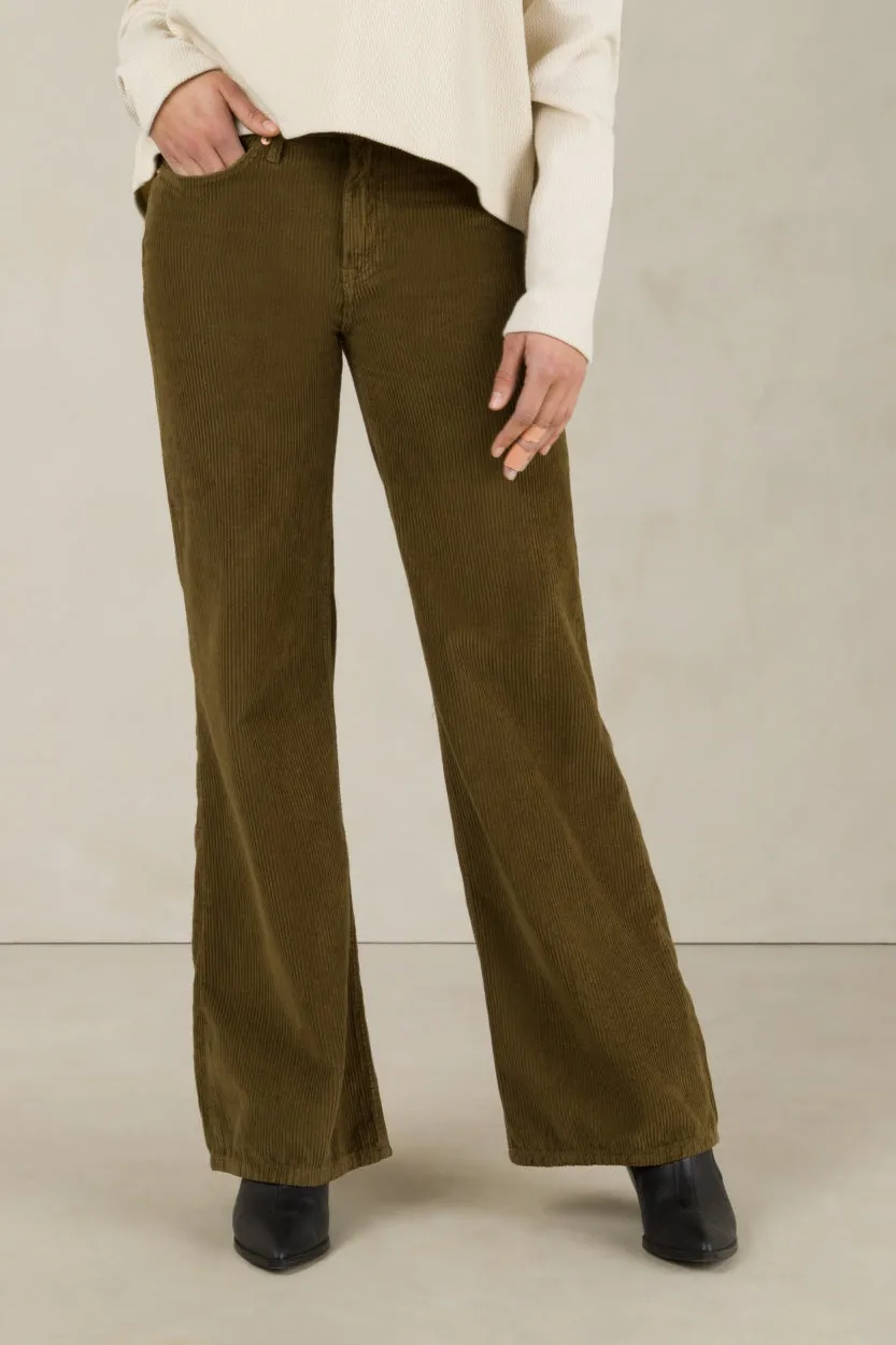 Jane Corduroy Jeans | Moss Green