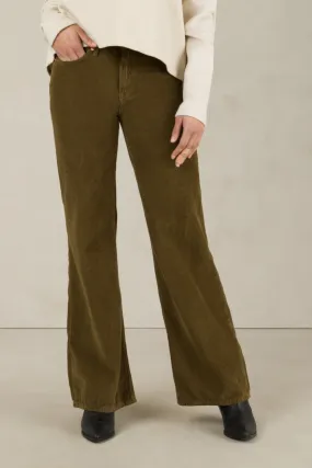 Jane Corduroy Jeans | Moss Green