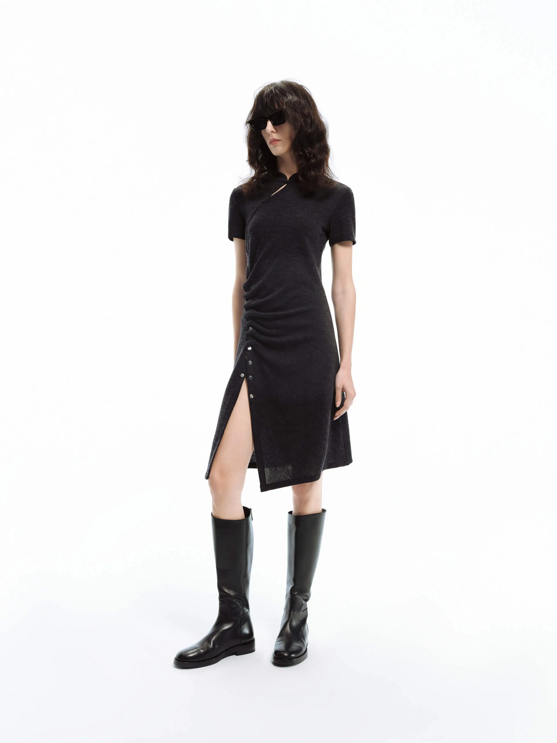 Knitted Wool Midi Dress