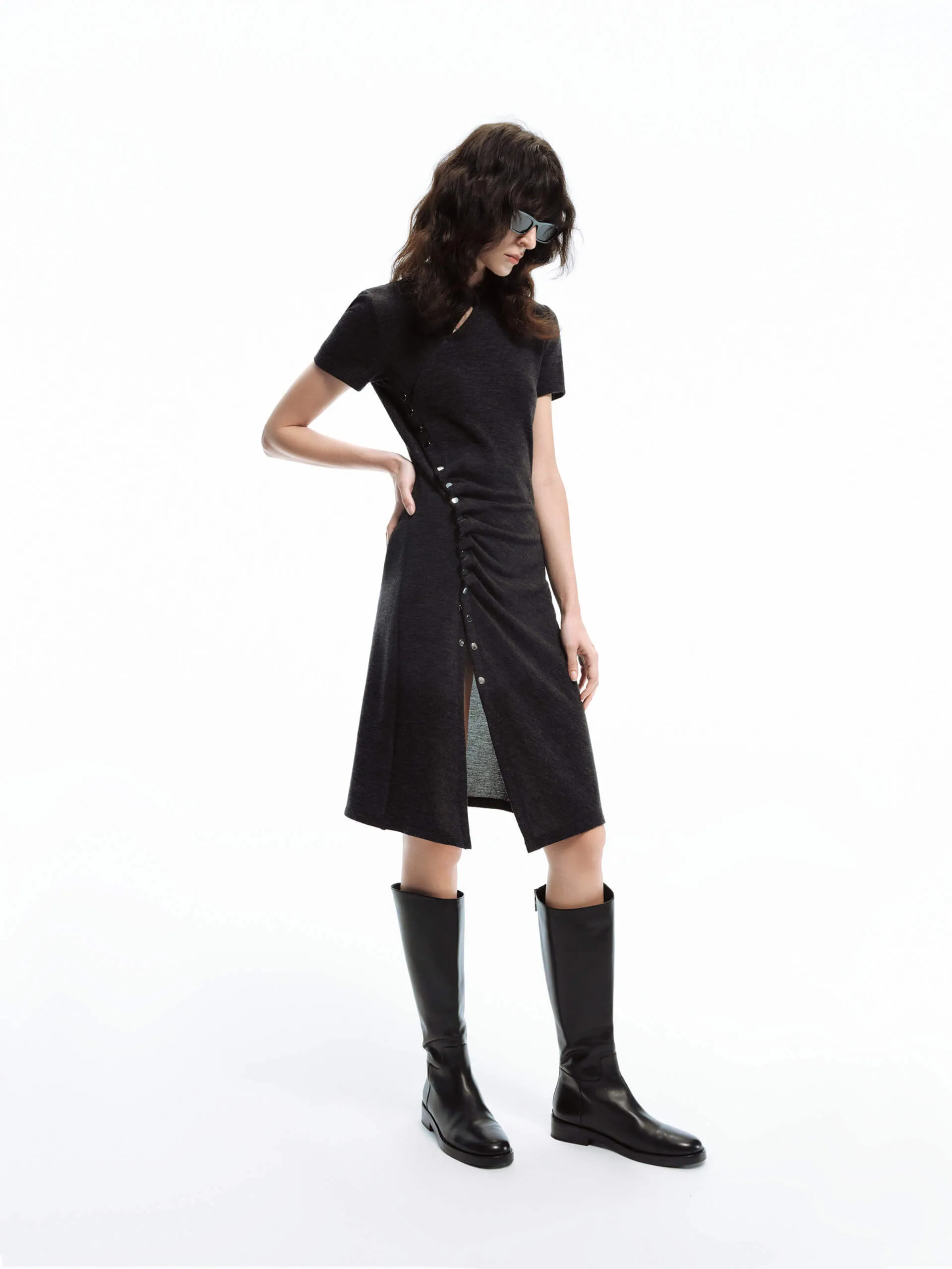 Knitted Wool Midi Dress
