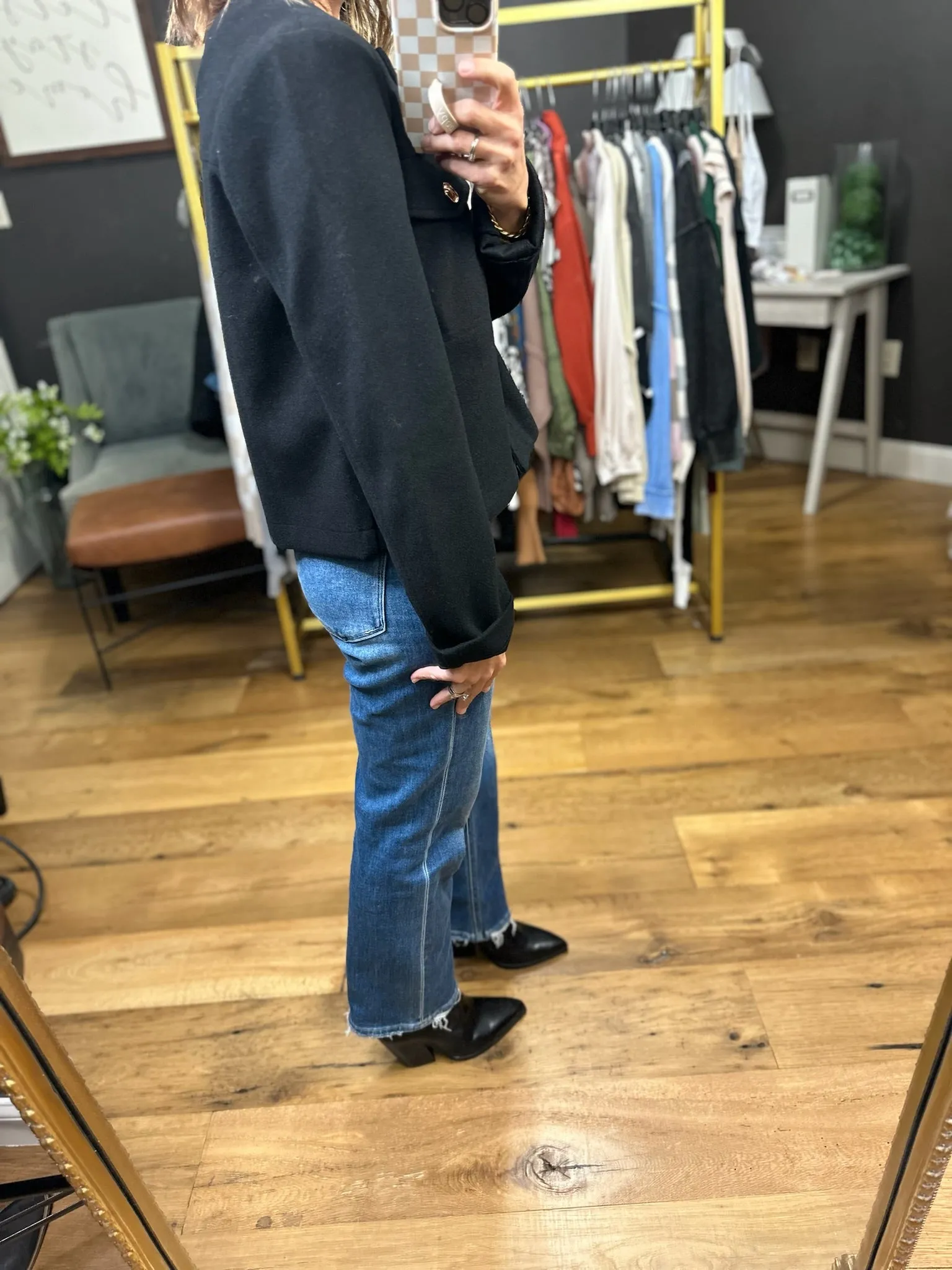 Moment In Time Button-Detail Jacket - Black