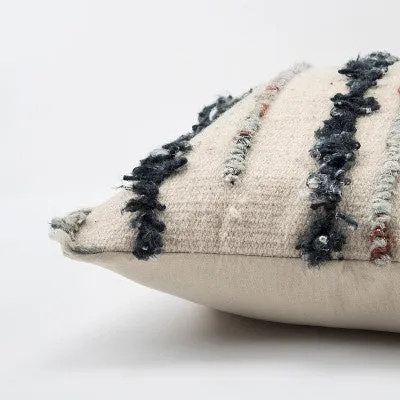 New - 20"x20" Oversize Striped Decorative Filled Square Throw Pillow Dark Blue - Rizzy Home