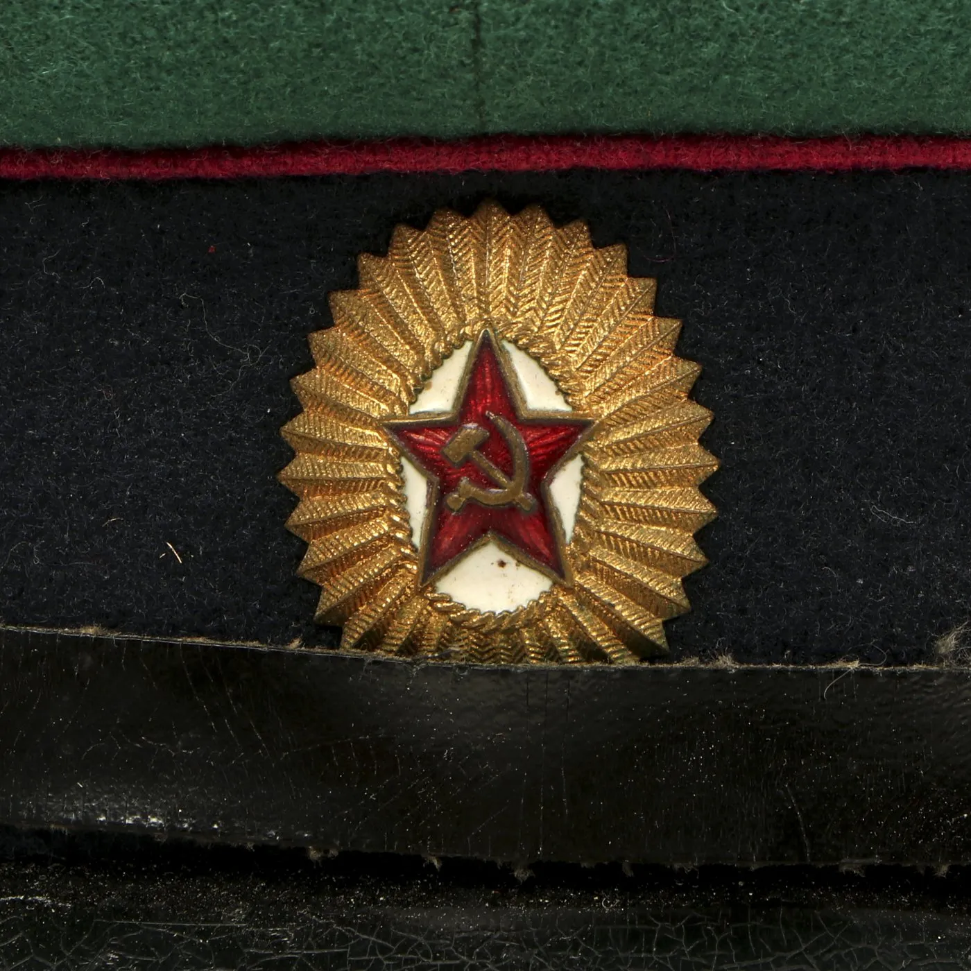 Original Cold War Soviet Border Guard Warrant Officer Service Parade M35 Visor Cap