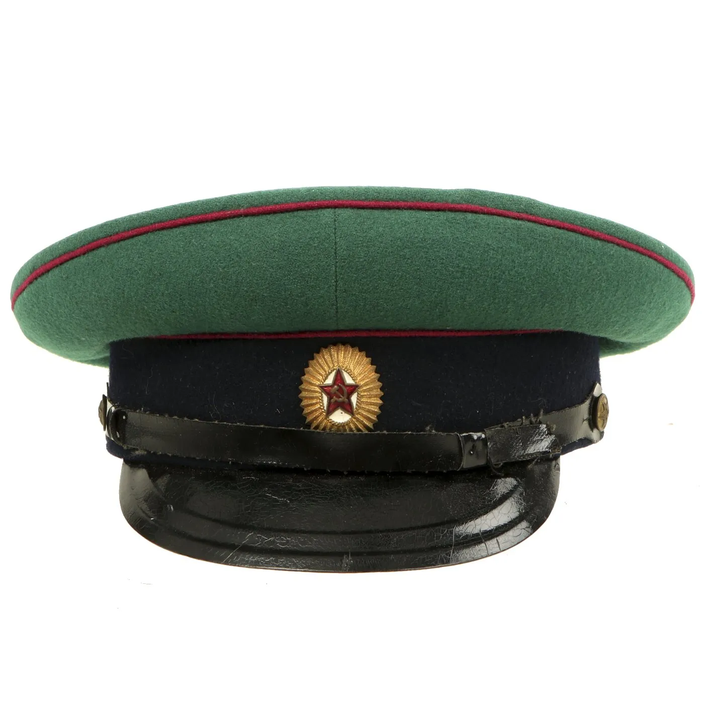Original Cold War Soviet Border Guard Warrant Officer Service Parade M35 Visor Cap