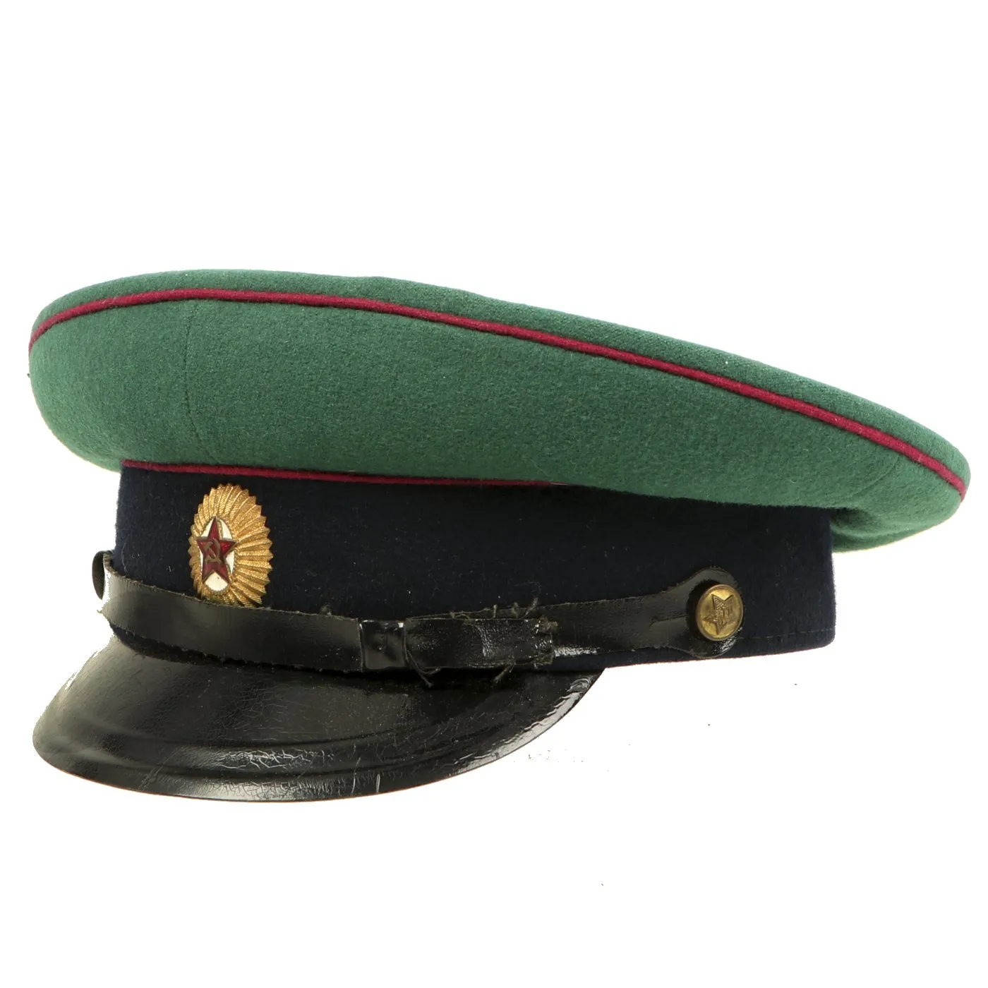 Original Cold War Soviet Border Guard Warrant Officer Service Parade M35 Visor Cap