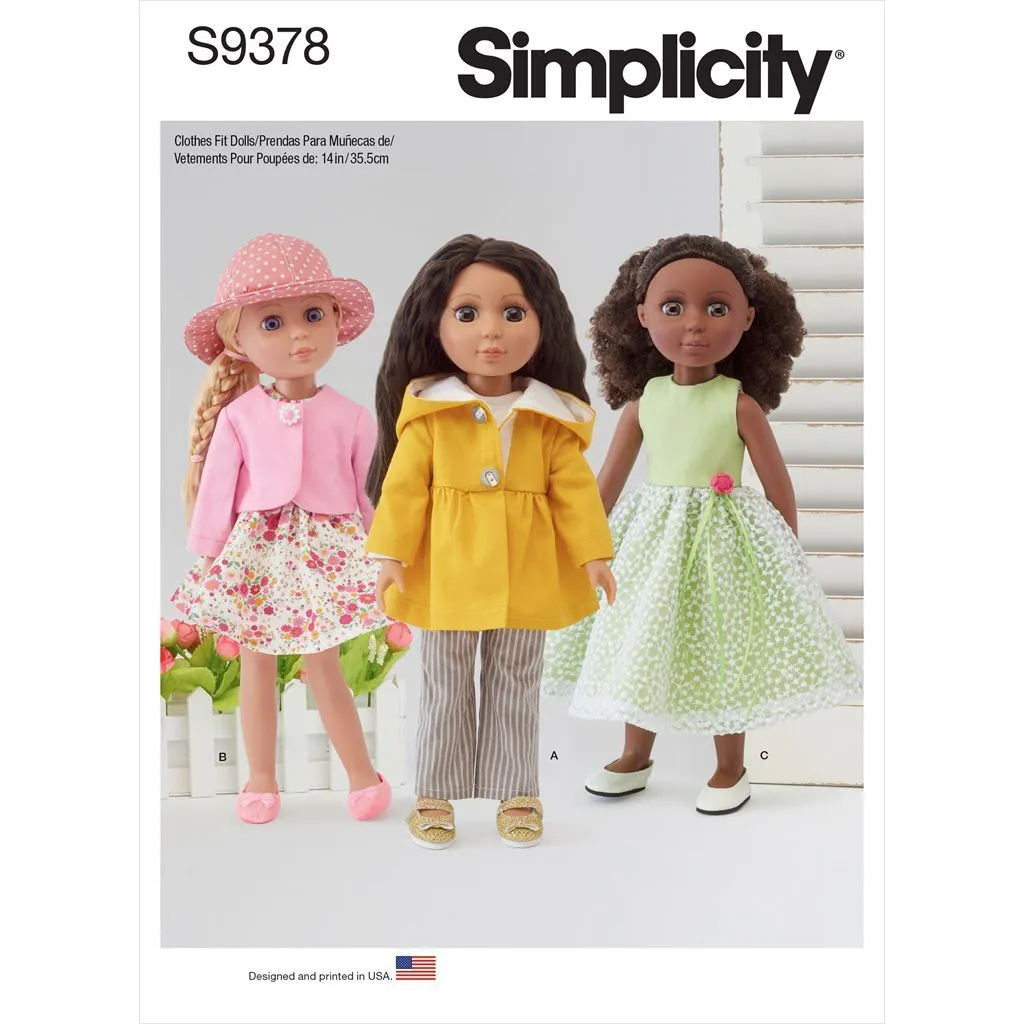 Simplicity Sewing Pattern S9378 14" Doll Clothes