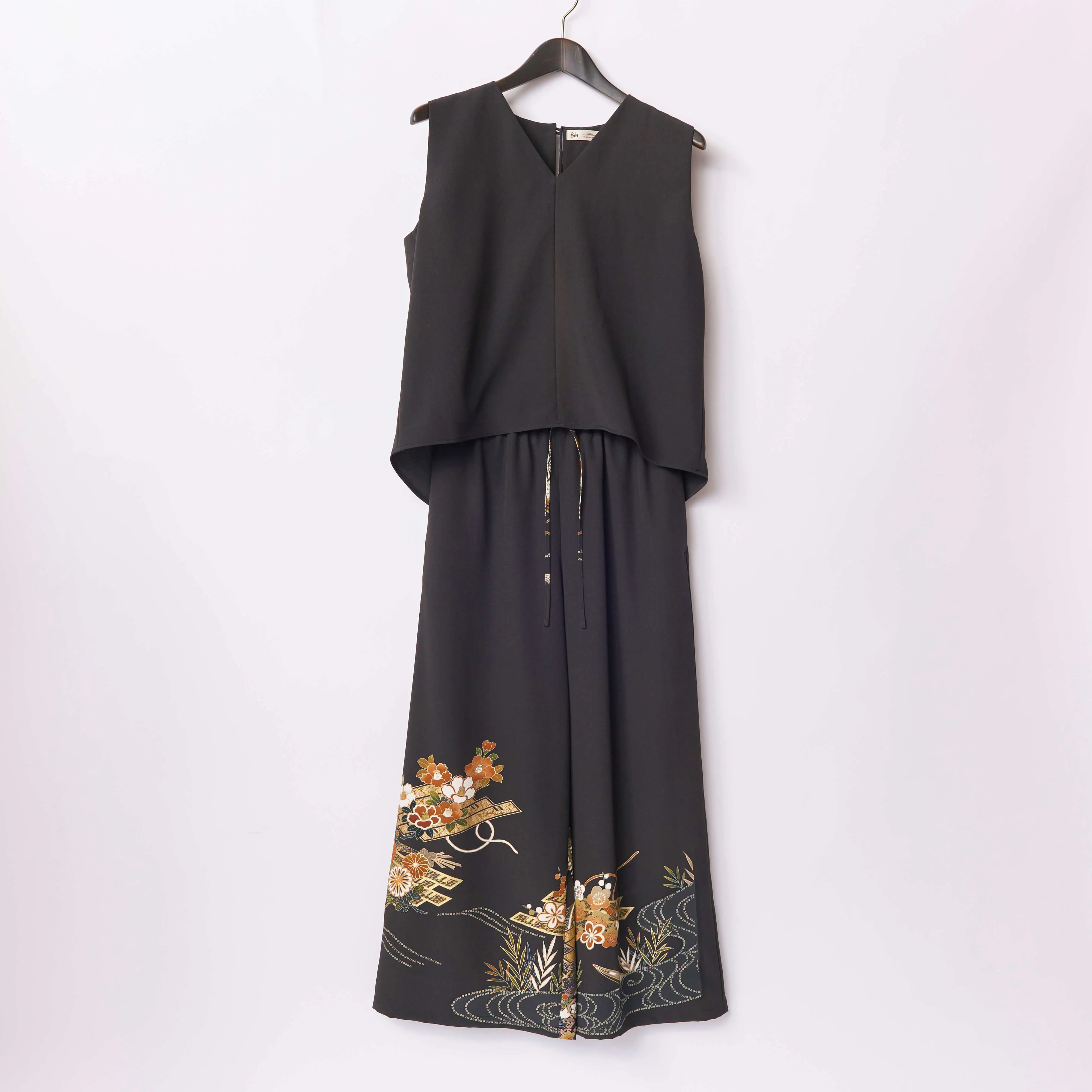 Tsumugi | Vintage Silk Kimono Two Piece | TP1 - Black