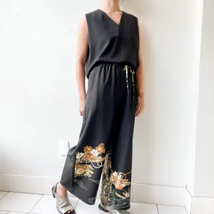 Tsumugi | Vintage Silk Kimono Two Piece | TP1 - Black