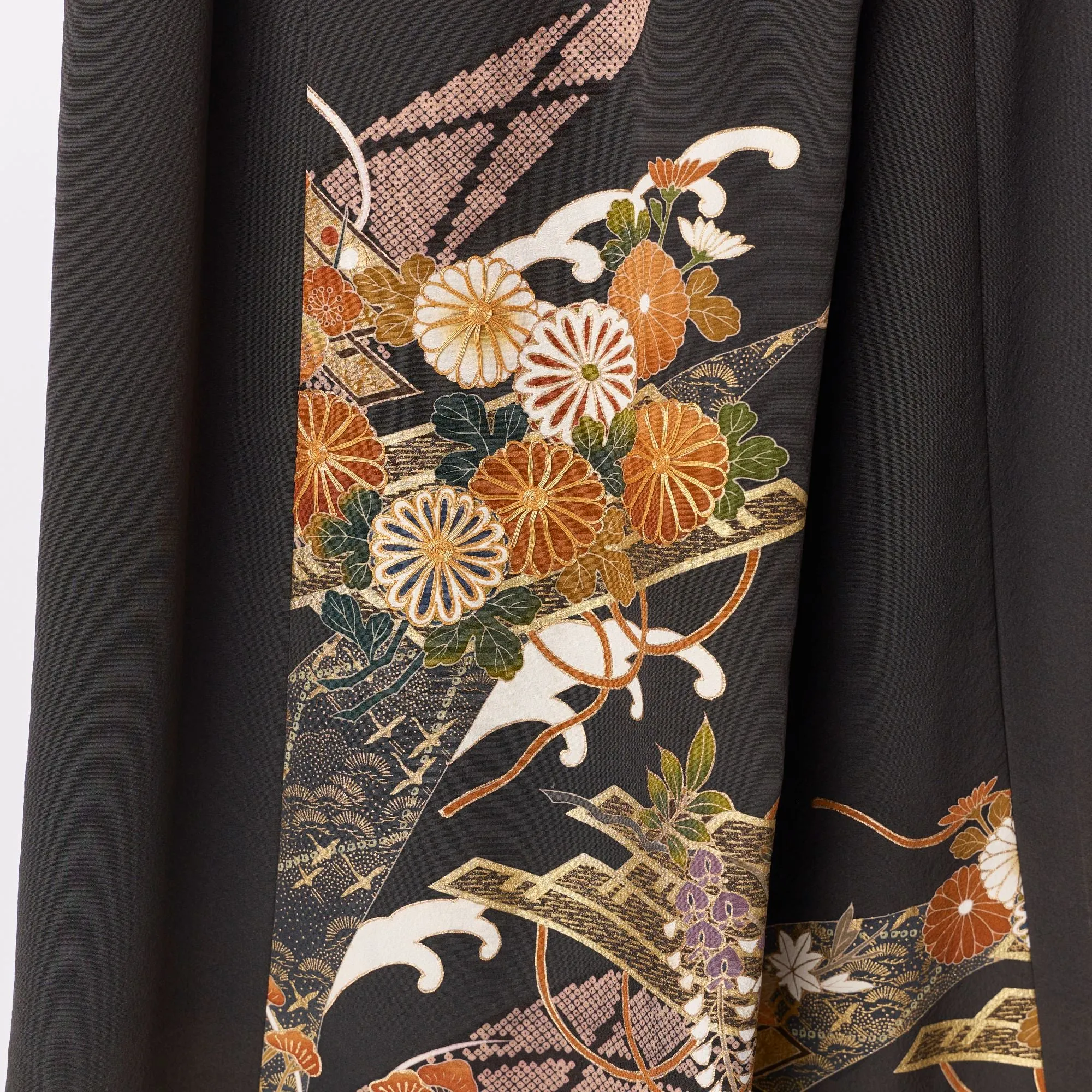 Tsumugi | Vintage Silk Kimono Two Piece | TP1 - Black