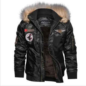 Warm Wool Liner Parkas Hoodie Winter Military Bomber Men Jacket
