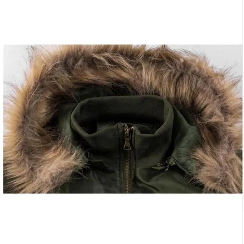 Warm Wool Liner Parkas Hoodie Winter Military Bomber Men Jacket